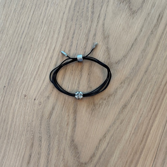 Pandora Jewelry - Pandora Black Cord Bracelet with Silver Four Leaf Clover Charm